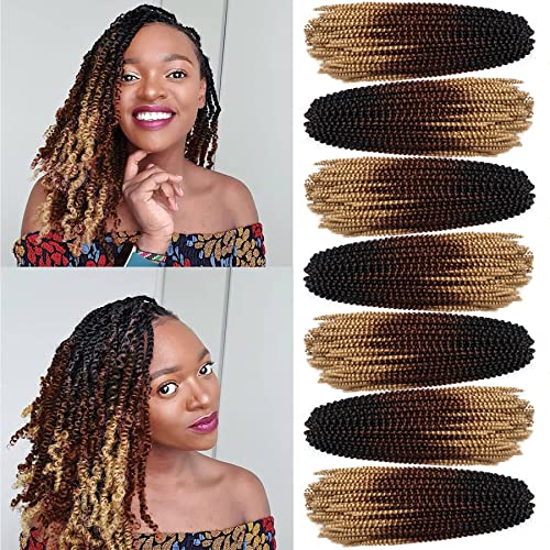Spring Twist Hair Extensions 12 Inch 7 Pack Butterfly Faux Locks for Women - Variation 1B3027#