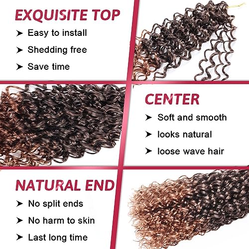 ELAOGI 8-Inch Water Wave Crochet Hair 6 Packs Short Curly Synthetic Braiding (1B/30#)