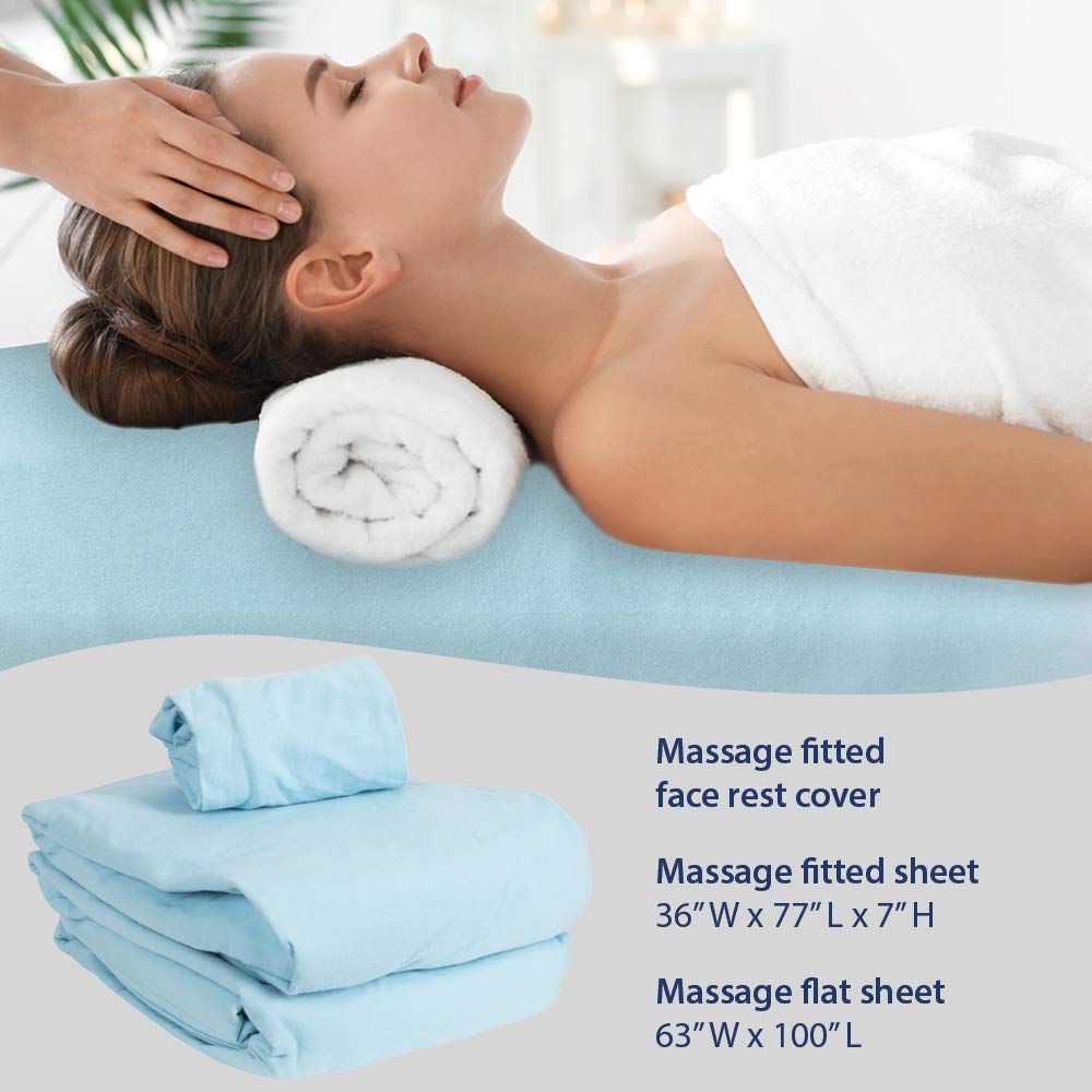 Premium Designer Flannel Massage Sheet Set - 3-Piece, Island Tranquility for Massage Tables
