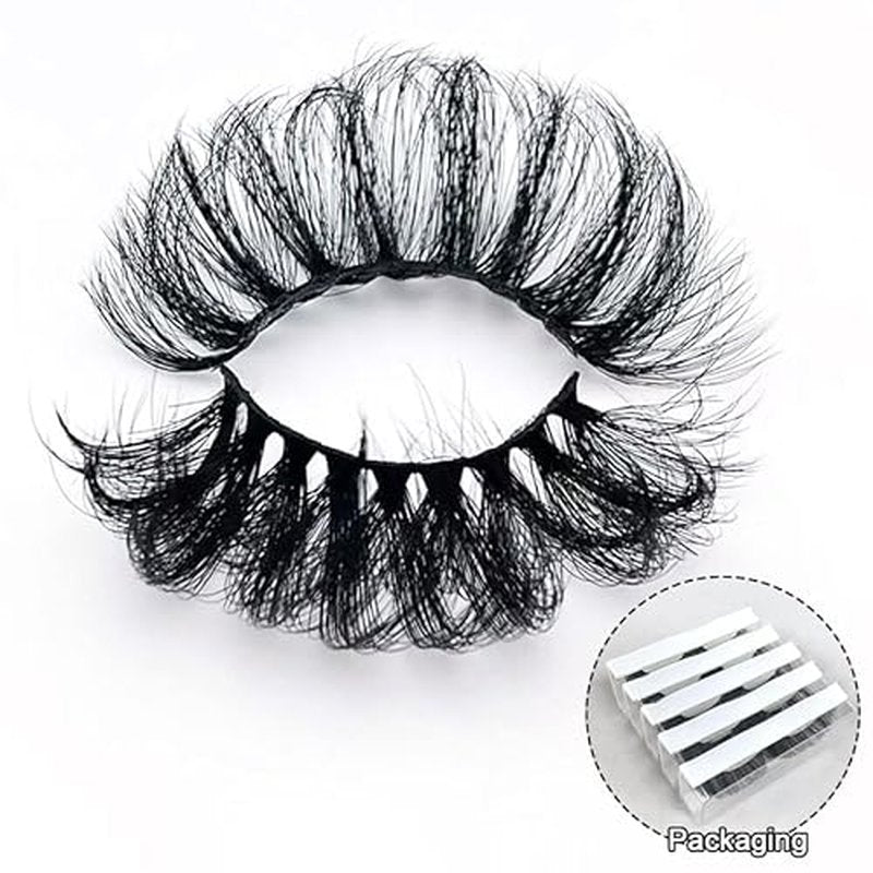 Lashes Eyelashes Long False Faux Mink Look Like Lash Extensions D Curl Wholesale Dramatic 3D 25mm-30mm Wispy Fluffy Strips Fake Eyelash Bulk Amazing For Women (5 Pairs 30mm set1)