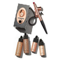 Luminess Air Icon Makeup Airbrush System and 4-Piece Foundation Starter Kit, Tan Coverage - Quick, Easy & Long Lasting Application - Includes Silk 4-In-1 Foundation, Highlighter & Blush