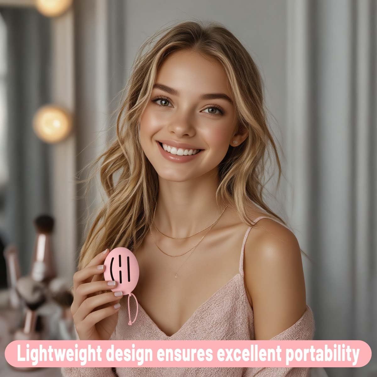 YalsFTY Silicone Makeup Sponge Holder, Triple-Sided Breathable Beauty Blender Case for Travel and Daily Use, Shatterproof Storage, Quick-Drying, and Fits Sponges - Pink