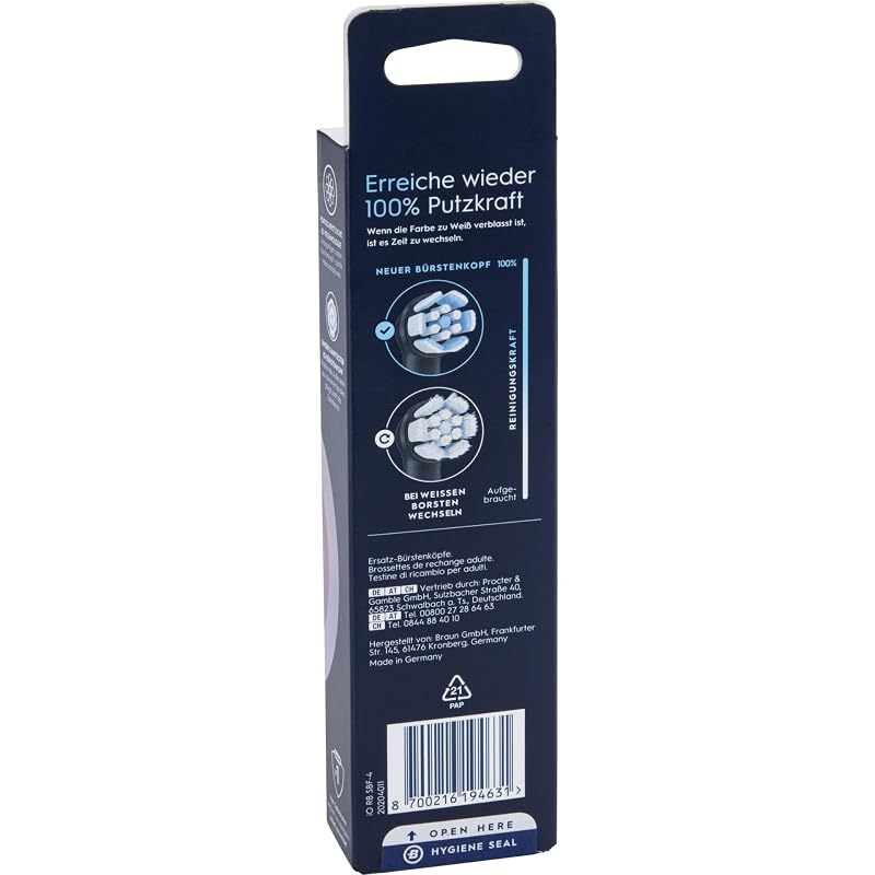 Oral-B iO Gentle Cleaning Toothbrush Heads – Black, 4 Pack (Variation: Black+1 Count)