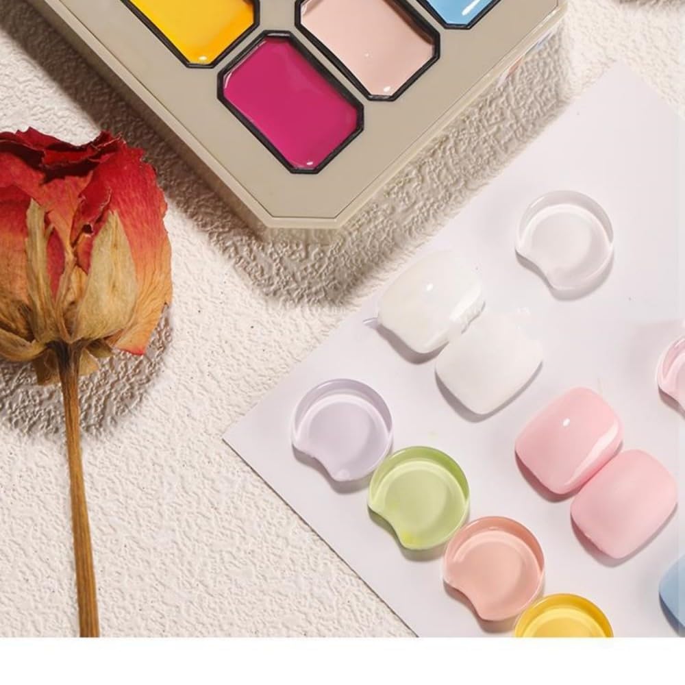 Creamy Colorful Nail Polish Set,Solid Nail Gel Polish Palette,Long Lasting Solid,for Women&Girls&Friend DIY Home (H)