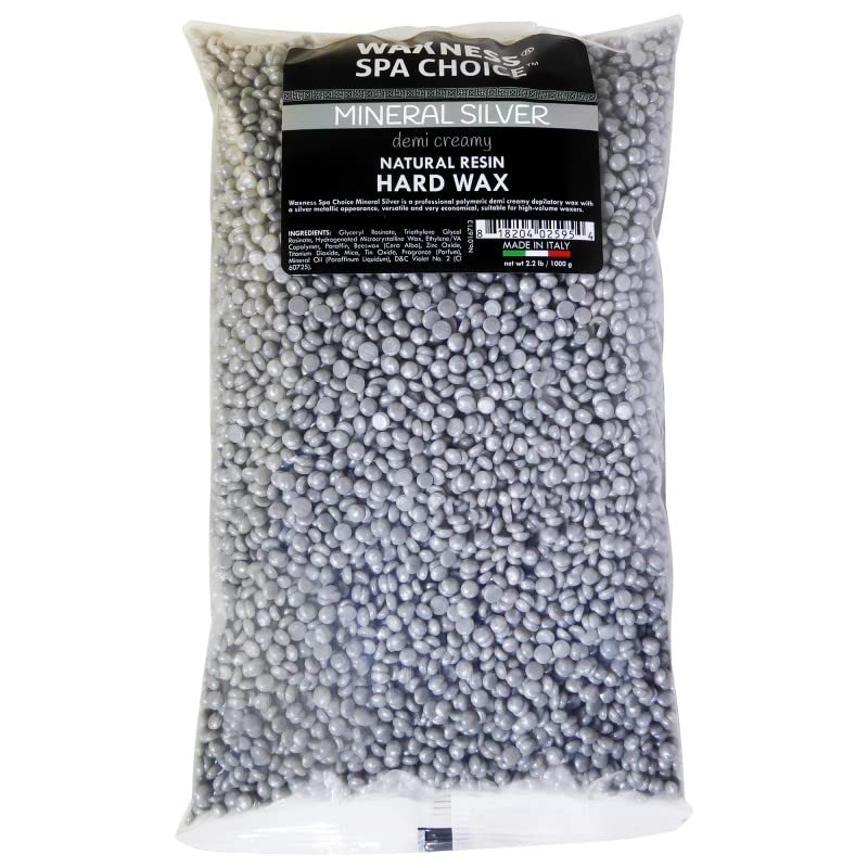 Mineral Silver Demi Cream Hard Wax Beads - 2.2 lb/1 kg for Professional Hair Removal
