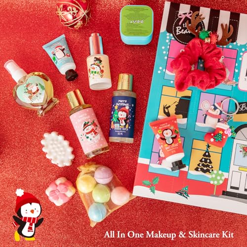 Saint Roy Strawberry Scents Christmas Gift Box 16pcs - Luxury Advent Calendar for Women & Men, Holiday Self-Care Gifts