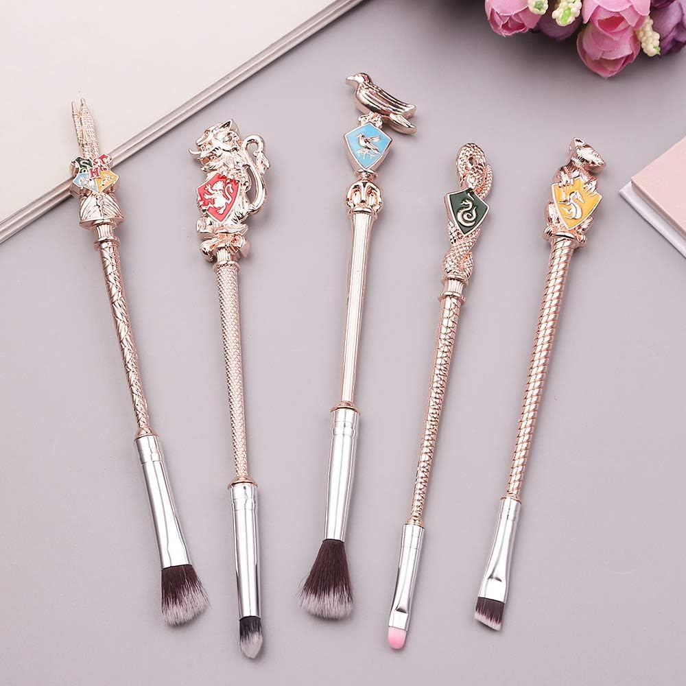 【2 Color Options】 Harry Gifts Potter Metal Makeup Brushes Set Gifts Wi-zard Wand Makeup Brushes Set for Women Magic Eye Shadow Eyeliner Blending Lip Brush - Brushes Holder Pot Not Included