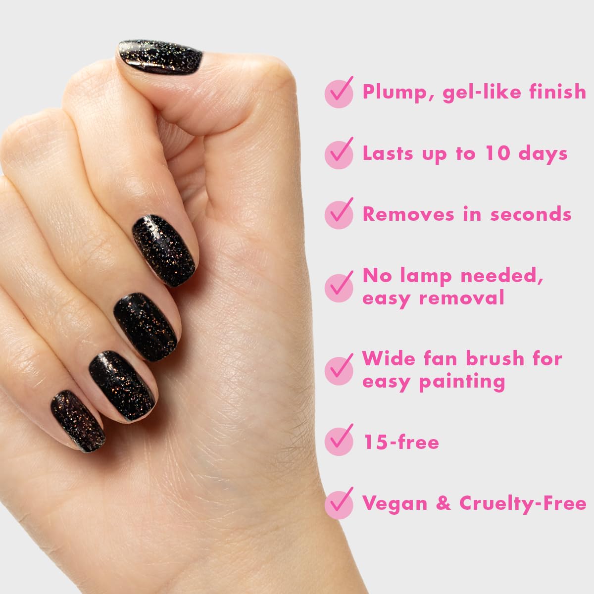 Olive & June Long-Lasting Top Coat Nail Polish - Celestial Effect | Gel-Like Finish | No Lamp Needed | Lasts up to 10 days | Salon-Quality Color at Home | Vegan & Cruelty-Free | Chip-Resistant Shine