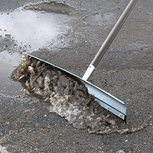 Professional Floor Squeegee Kit with 36-Inch Rubber Blade and 48-Inch Pole for Concrete & Asphalt Cleaning