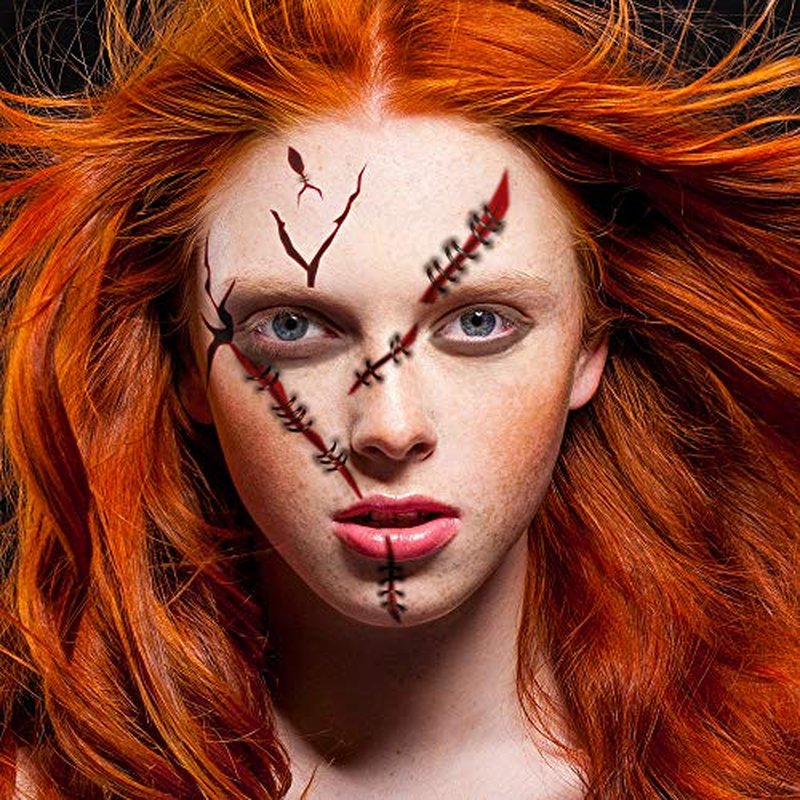 Evil Doll Wig & Temporary Tattoos ? Cosplay Kit for Halloween, Costume Parties & Fan Events ? Easy Alternative to Makeup (Evil Doll - Wig & Tattoos)