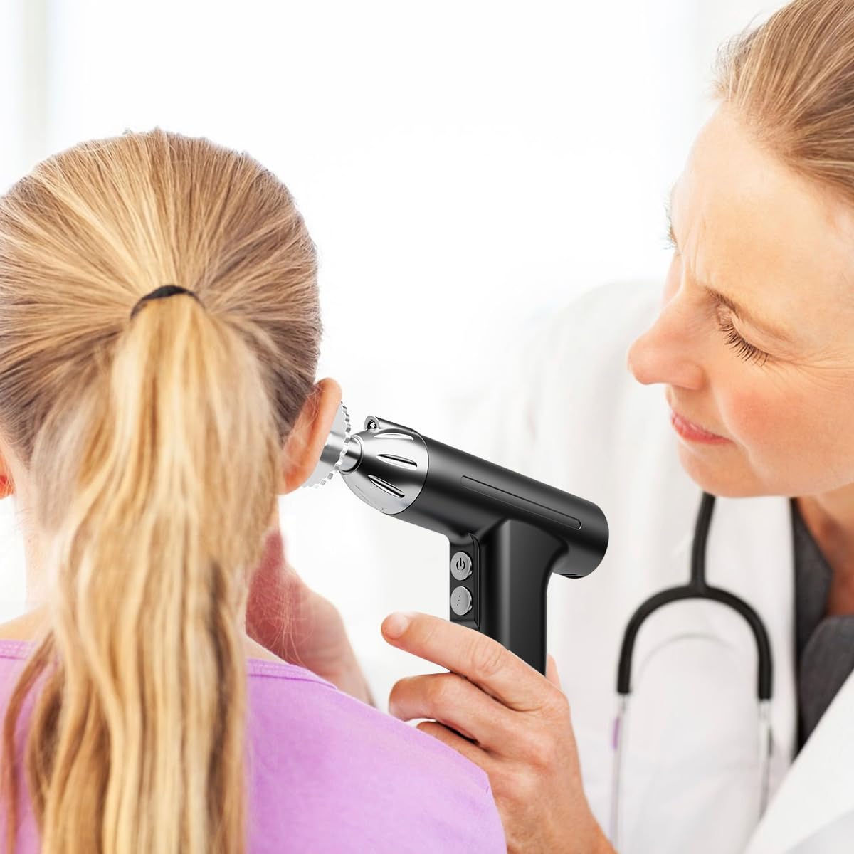 Pirzlqie Ear Wax Removal, Electric Ear Irrigation Flushing System with LED Light, Water Powered Ear Cleaning Kit, Safe and Effective Ear Cleaner Tool for Adults and Kids