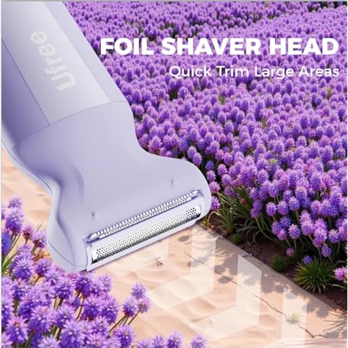 Ufree 3-in-1 Women's Electric Razor with Ceramic Blades, IPX7 Waterproof Bikini Trimmer for Women, Pubic Hair Trimmer, Cordless Rechargeable Shaver for Legs, Armpit, Valentine's Gifts for Her