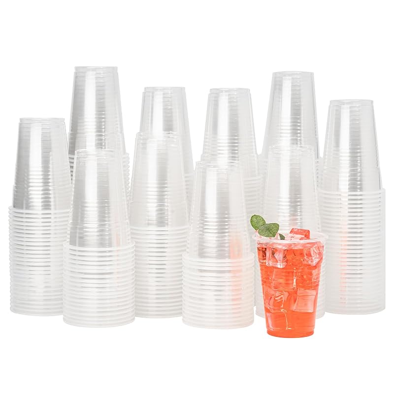 9 oz Plastic Cups, 2000 Pack – Clear Disposable Drinking Cups for Cold Beverages