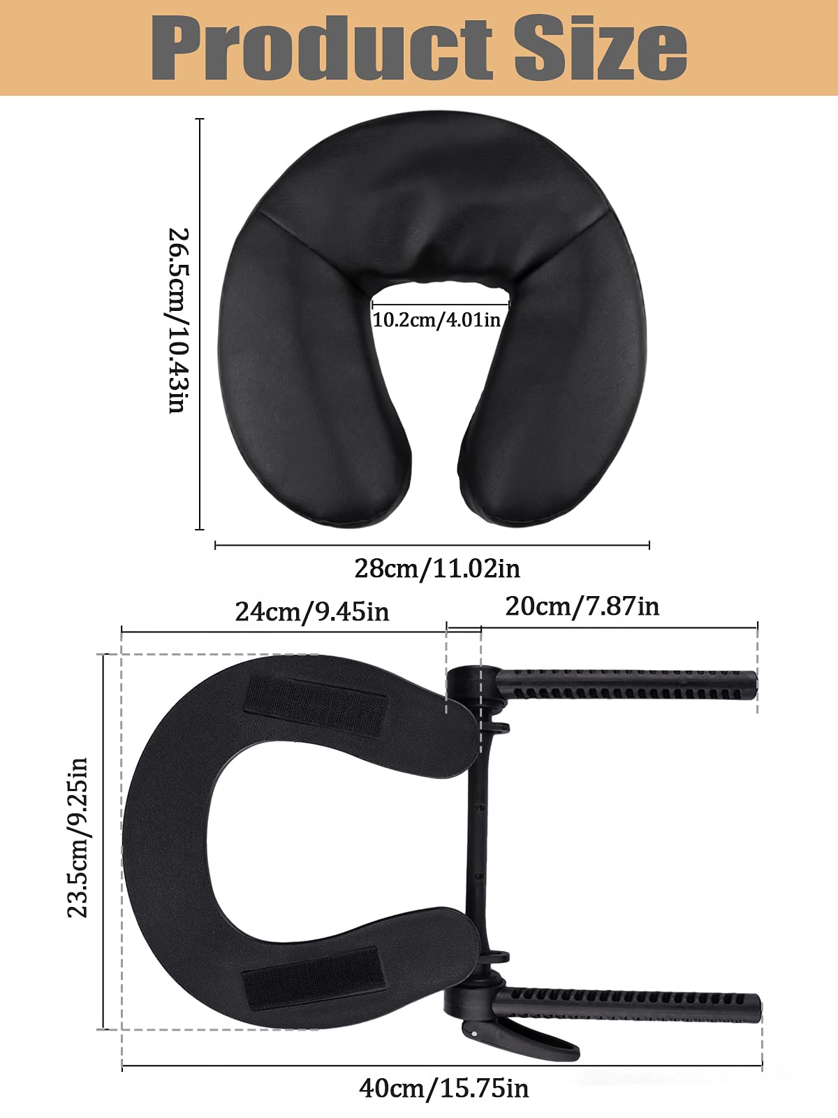 EBANKU Massage Face Cradle Massage Table Headrest Pillow, Standard Universal Adjustable Headrest Cradle with Pillow for Massage Tables