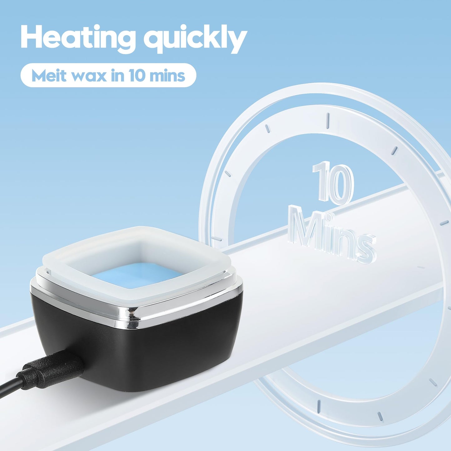 Nose Wax Kit - Mini Wax Warmer for Hair Removal with 100g Bens,1 Organizer Bag,10 Applicators, 30 Nose Hair Sticks 2 Silicone Pots, Melt Warmer Waxing Kit for Women and Men - Black