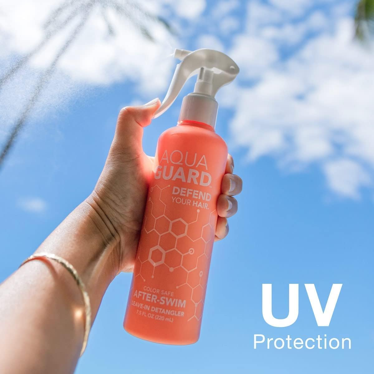 AQUA GUARD After-Swim UV Leave-In Detangler - Protects Hair From the Sun for Smooth, Silky Feel - Paraben & Gluten Free, Vegan, Color Safe, Leaping Bunny Certified
