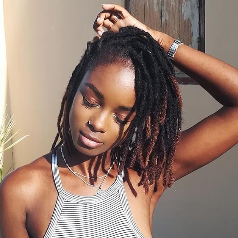 Human Hair Dreadlock Extensions 6-22 Inch Full Handmade Permanent Locs for Women Men Kids