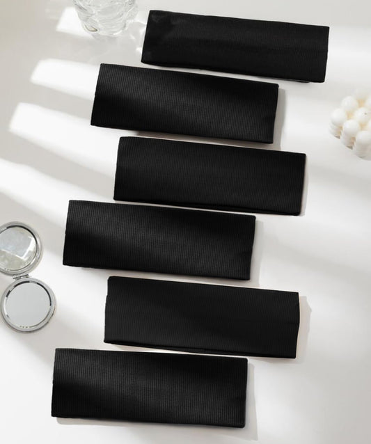 Black Headbands for Women Non Slip - Fashion Yoga Sports Hair Bands for Women's Hair, Soft Elastic Cotton Cloth Sweat Headbands for Women for Workout Running Daily 6PCS