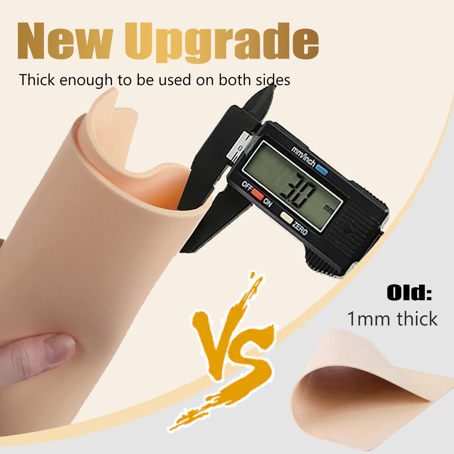 10Pcs Tattoo Fake Skin 3MM - LEEYUKA Thick Practice Tattoo Skin Double Sides 7.4x5.6" Blank Silicone For Beginner And Experienced Artist