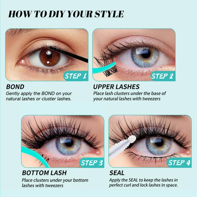 DIY Lash Clusters Kit with Clear Band & Bottom Lashes - Ivy Kit