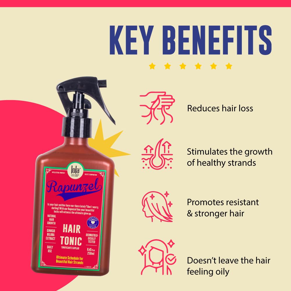 Lola From Rio – Rapunzel Hair Tonic Spray for Women – Hair Strengthening Treatment – Thickening Spray for Fine Hair – Supports Fuller, Healthier-Looking Hair – 8.45 fl oz
