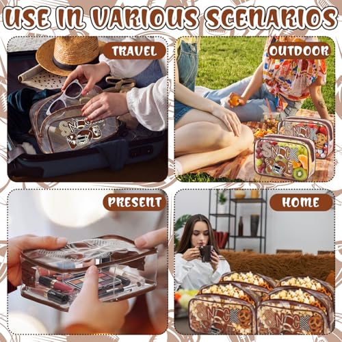 Football Snack Bags - 12 Pcs PVC Clear Party Pouches with Zippers - Stylish Football Variation