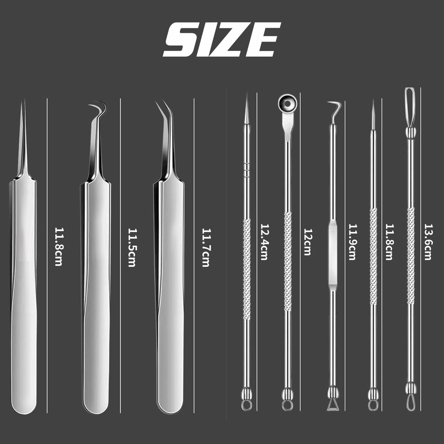 Classicous Blackhead Remover Tools, Blackhead Remover Tools, Stainless Steel Blackhead Remover Kit, Pimple Popper Tool Kit, Extraction Tools for Estheticians (11pc)