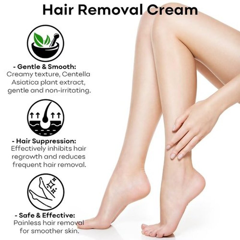 Hair Removal Cream: Intimate/Private Hair Removal For Women & Men - Painless Depilatory Cream Lotion for Bikini, Legs, Arms, Underarms and Body, Sensitive Formula for All Skin Types, 5FL OZ