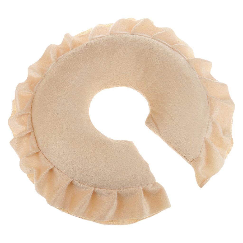 KODORIA U Shaped Neck Cushion Spa Salon Massage Table Cradle Face Pillow Neck Head Cushion Travel Flight Neck Pad - Light Brown