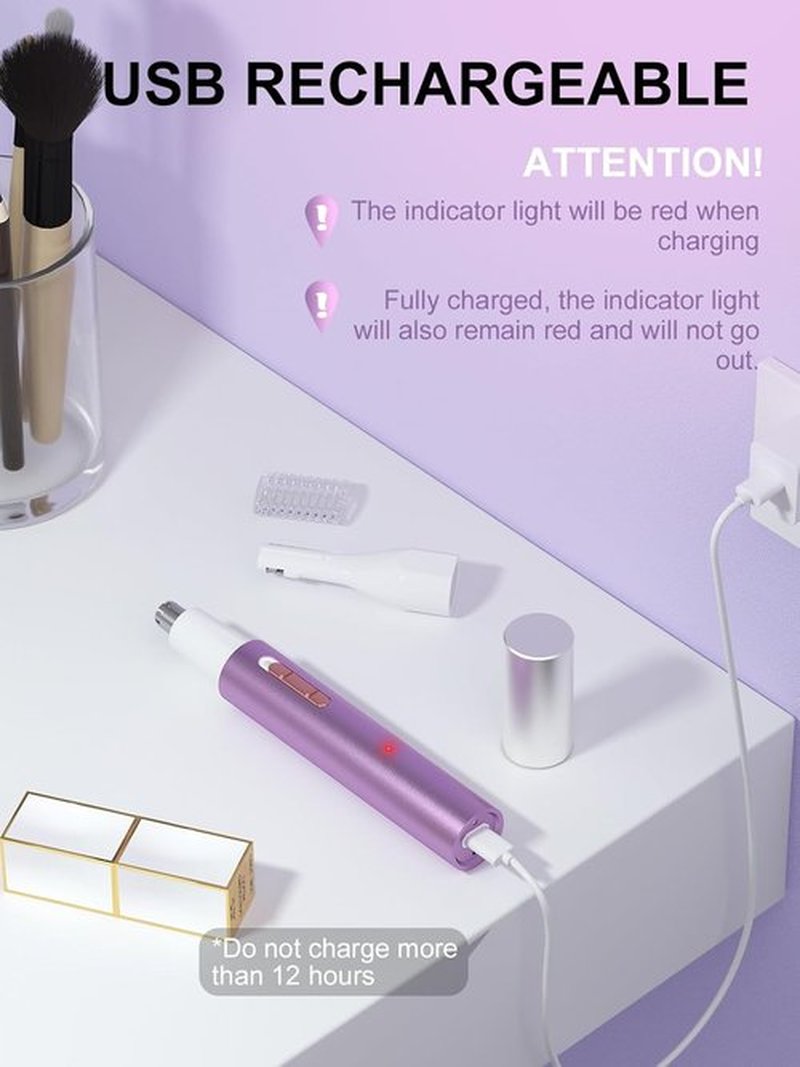 2025 Rechargeable Nose & Ear Hair Trimmer, Dual-Edge Blade Electric Clipper for Women Men, Facial & Eyebrow Hair Removal Tool, Powerful Motor, Painless, Easy to Clean