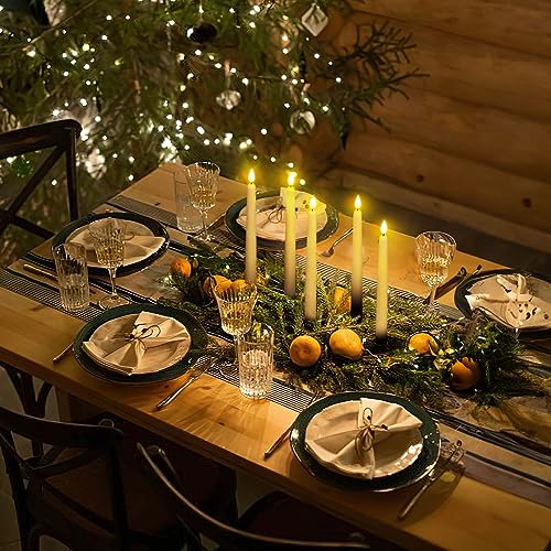 Homemory Ivory 11in Flameless Taper Candles with Remote Timer (48-Pack)
