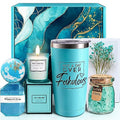 Luxury Women's Gift Basket with Tumbler, Bath Spa Set & Dried Flowers