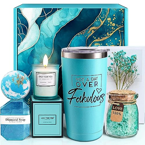 Luxury Women's Gift Basket with Tumbler, Bath Spa Set & Dried Flowers