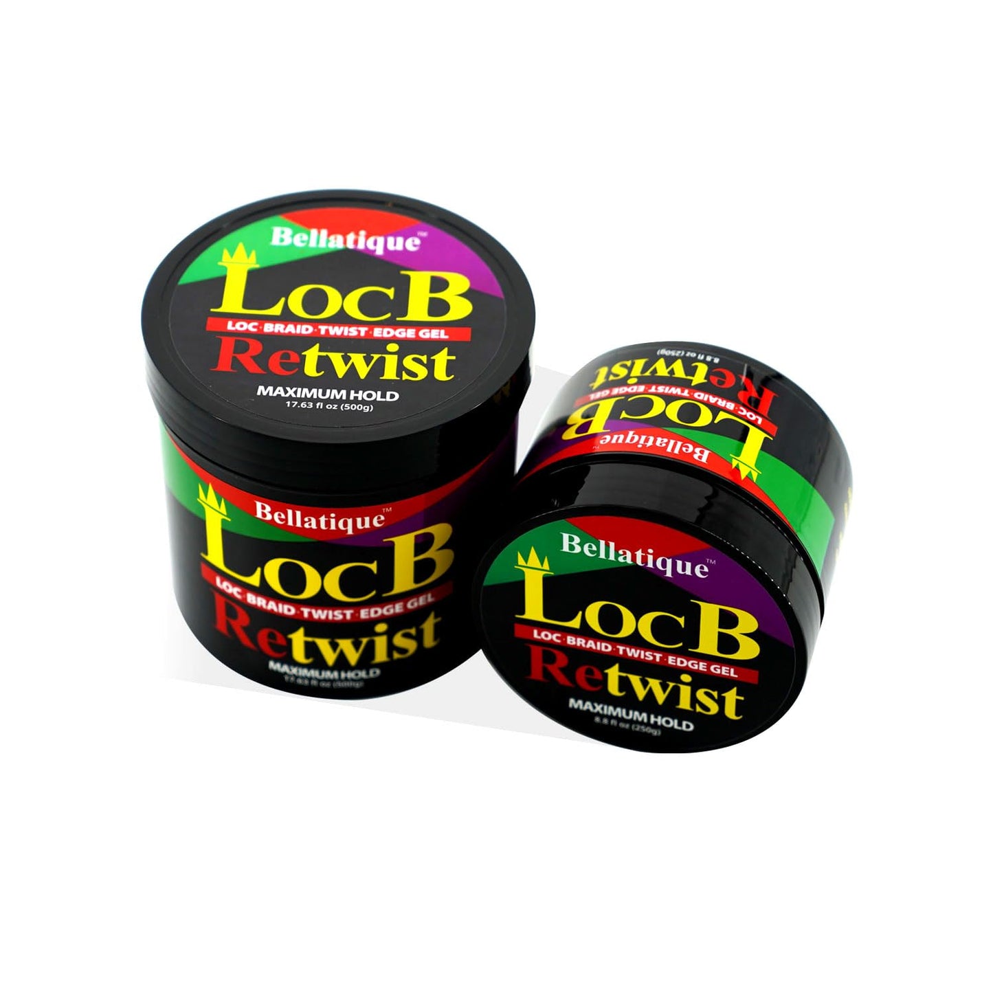 Loc B Retwist Loc, Braid, Twist, Edge Gel for Natural, Relaxed, Dry, Dull, & Brittle Hair (17.63 oz)