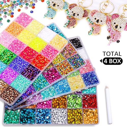 96,000 Pcs Multicolor Jelly Resin Rhinestones for Crafts & Bedazzling, 3mm Flatback Gems Kit