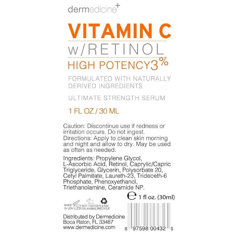 Vitamin C Serum with 3% Retinol - Anti-Aging Facial Treatment