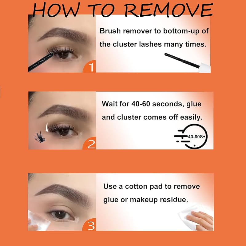 Lash Clusters Kit with Bond & Seal, Glue Remover, Tweezers & Brush – 280pcs DIY False Eyelash Extensions