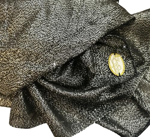 Black Gold Pre-Tied Knit Headscarf for Women Sparkle Collection Handmade ShariRose