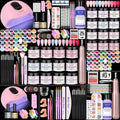 DouborQ Multicolor Acrylic Nail Kit with Drill & 12 Powder Colors for Beginners
