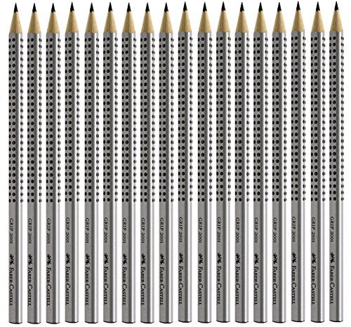 Faber-Castell 18-Piece Silver Graphite Pencils Set | Grip 2001 2B