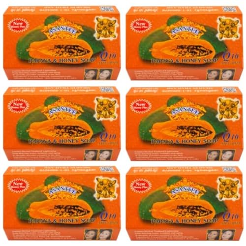 ASANTEE PAPAYA & HONEY Soap 4.40 Oz (Pack of 6)