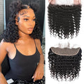 Zhengshuo 13x4 Deep Wave HD Lace Frontal 12 Inch Human Hair Free Part Natural Black