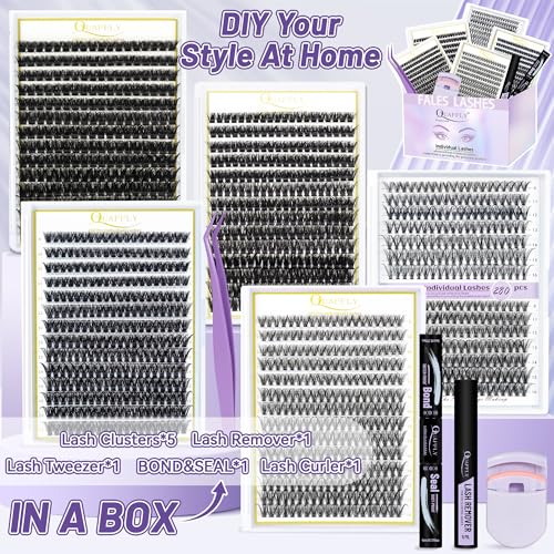 False Eyelash Kit with Glue, Tweezers & Curler - Reusable Natural & Dramatic Styles, Variation 1