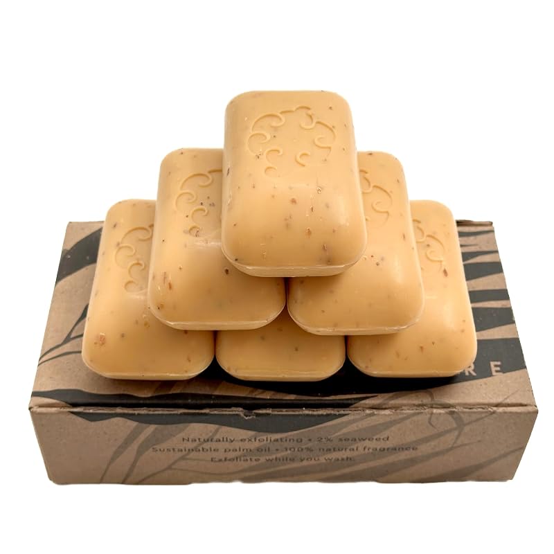 Spice Loofa Soap - Exfoliating Bar with Seaweed & Glycerin, 5 oz (Pack of 6) – Variation: Spice