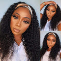 Natural Black Deep Wave Headband Wig 20 Inch Glueless Brazilian Human Hair