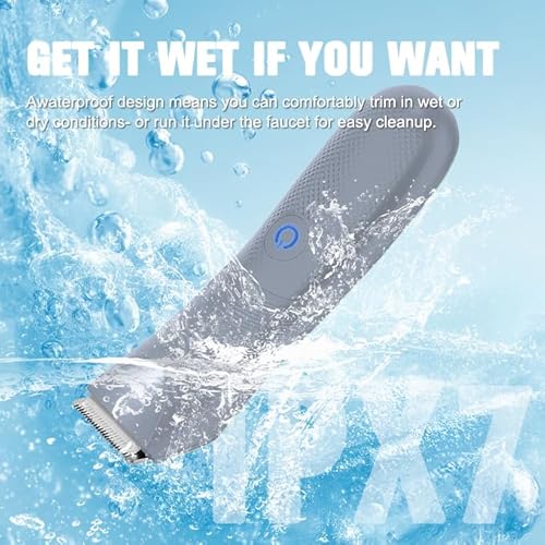 Electric Bikini Trimmer for Women - 2 in 1 Electric Lady Pubic Hair Groomer Painless Hair Removal Razor Body Shaver(Silver Gray)