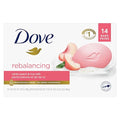 Dove Rebalancing White Peach & Rice Milk Beauty Bar Soap - Moisturizing, pH Balanced, 14 Pack