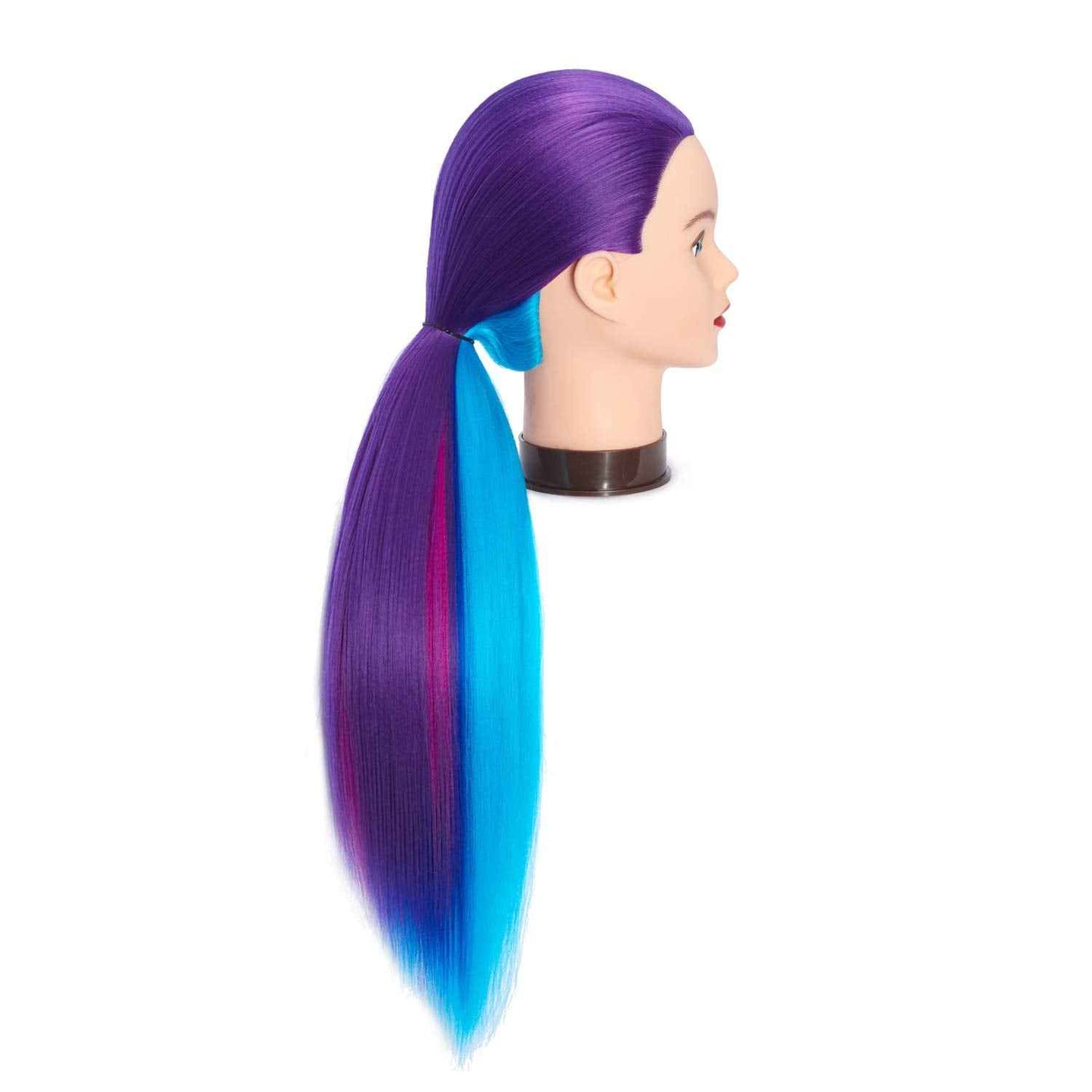 Headfix 26"-28" Long Hair Mannequin Head Synthetic Fiber Hair Hairdresser Practice Styling Training Head Cosmetology Manikin Doll Head With Clamp (6F1919WP0320)