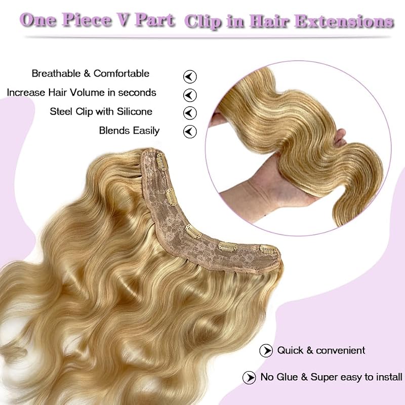 Smartinnov 16 Inch Curly Clip-In Hair Extensions Honey Blonde Balayage Platinum Blonde