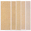 3555pcs Self Adhesive Face Gems for Makeup, Festival Jewels, Hair Gems, Rhinestone Stickers for Face, Eye, Makeup, Nail, Body, Crafts 5sheets (gold-3/4/5/6/8mm)